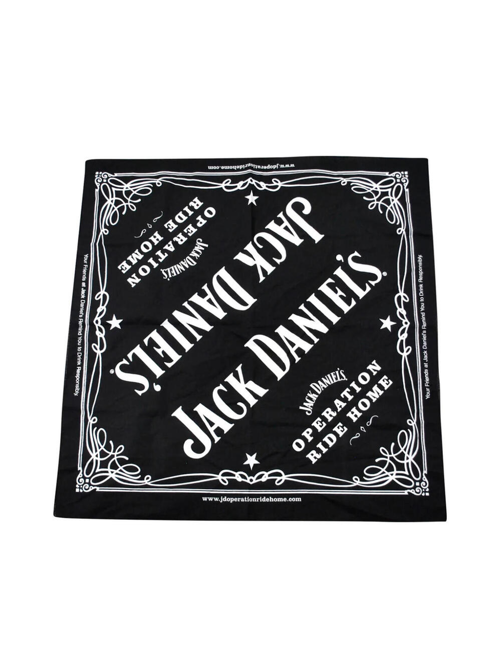 Vintage Jack Daniel's Whiskey Beer Black Bandana
